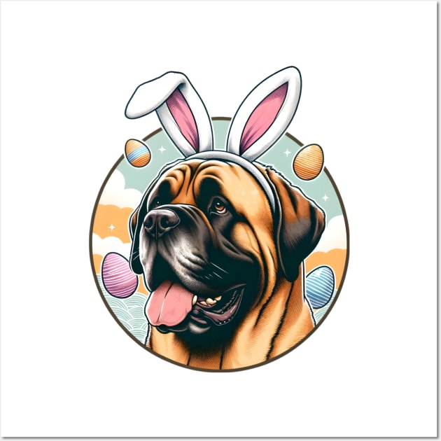 Spanish Mastiff Celebrates Easter with Bunny Ears Wall Art by ArtRUs